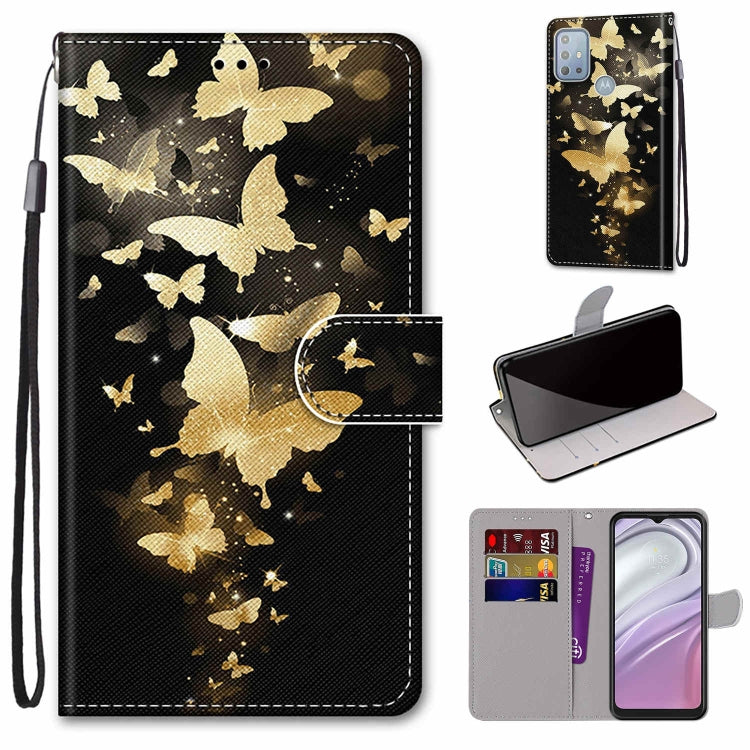 Coloured Drawing Cross Texture Horizontal Flip Leather Phone Case with Holder & Card Slots & Wallet & Lanyard, For Motorola Moto G10/G20/G30
