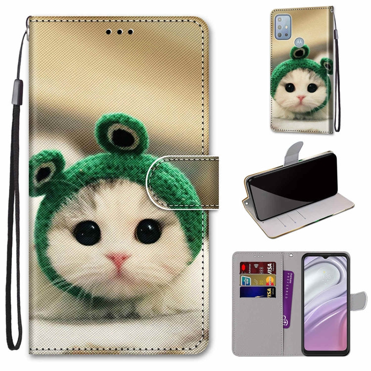Coloured Drawing Cross Texture Horizontal Flip Leather Phone Case with Holder & Card Slots & Wallet & Lanyard, For Motorola Moto G10/G20/G30