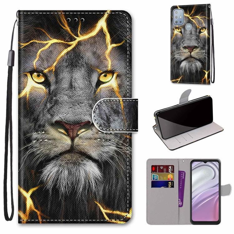Coloured Drawing Cross Texture Horizontal Flip Leather Phone Case with Holder & Card Slots & Wallet & Lanyard, For Motorola Moto G10/G20/G30