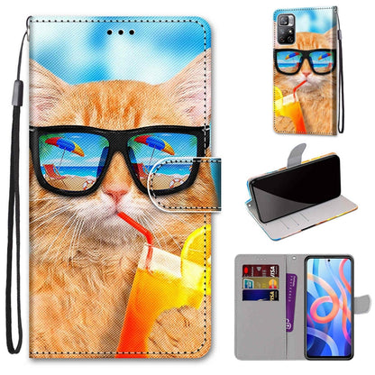 Coloured Drawing Cross Texture Horizontal Flip Leather Phone Case with Holder & Card Slots & Wallet & Lanyard, For Xiaomi Redmi Note 11