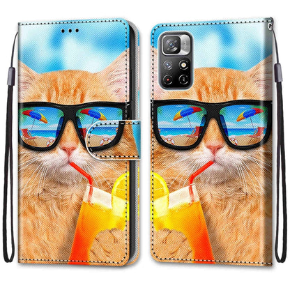 Coloured Drawing Cross Texture Horizontal Flip Leather Phone Case with Holder & Card Slots & Wallet & Lanyard, For Xiaomi Redmi Note 11