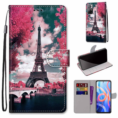 Coloured Drawing Cross Texture Horizontal Flip Leather Phone Case with Holder & Card Slots & Wallet & Lanyard, For Xiaomi Redmi Note 11