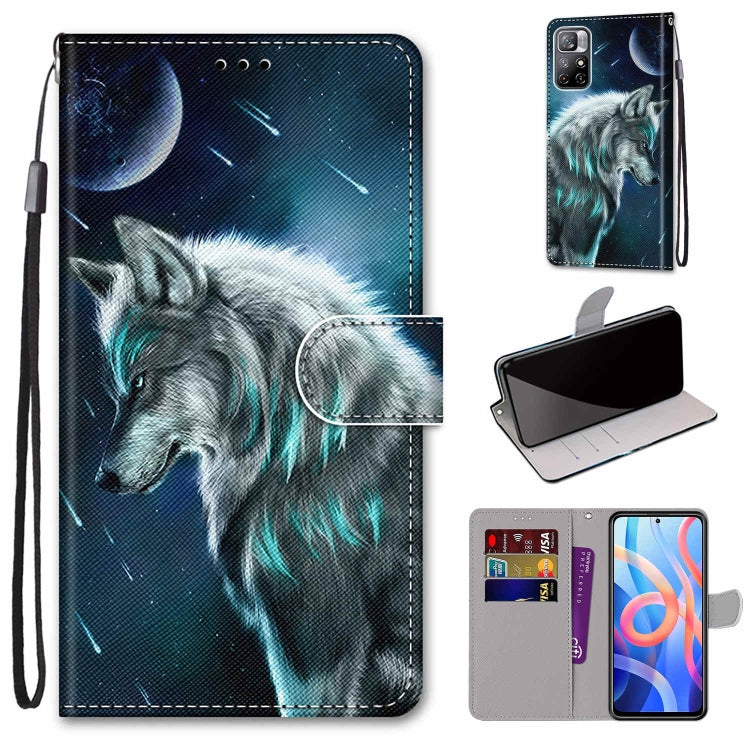Coloured Drawing Cross Texture Horizontal Flip Leather Phone Case with Holder & Card Slots & Wallet & Lanyard, For Xiaomi Redmi Note 11