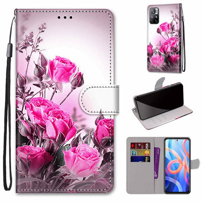 Coloured Drawing Cross Texture Horizontal Flip Leather Phone Case with Holder & Card Slots & Wallet & Lanyard, For Xiaomi Redmi Note 11