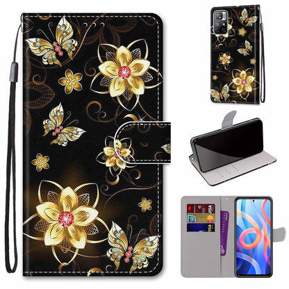 Coloured Drawing Cross Texture Horizontal Flip Leather Phone Case with Holder & Card Slots & Wallet & Lanyard, For Xiaomi Redmi Note 11
