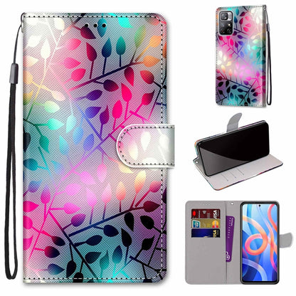 Coloured Drawing Cross Texture Horizontal Flip Leather Phone Case with Holder & Card Slots & Wallet & Lanyard, For Xiaomi Redmi Note 11