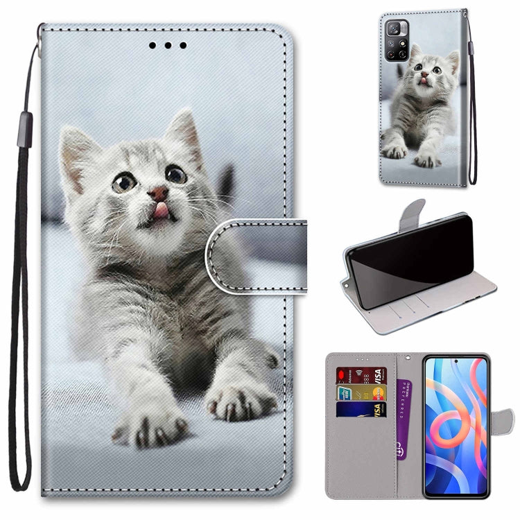 Coloured Drawing Cross Texture Horizontal Flip Leather Phone Case with Holder & Card Slots & Wallet & Lanyard, For Xiaomi Redmi Note 11