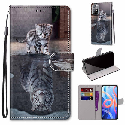 Coloured Drawing Cross Texture Horizontal Flip Leather Phone Case with Holder & Card Slots & Wallet & Lanyard, For Xiaomi Redmi Note 11