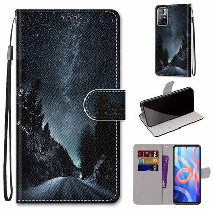 Coloured Drawing Cross Texture Horizontal Flip Leather Phone Case with Holder & Card Slots & Wallet & Lanyard, For Xiaomi Redmi Note 11