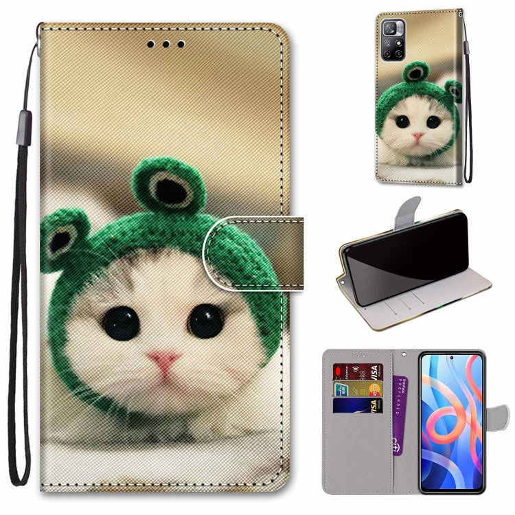 Coloured Drawing Cross Texture Horizontal Flip Leather Phone Case with Holder & Card Slots & Wallet & Lanyard, For Xiaomi Redmi Note 11