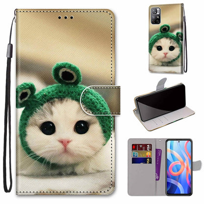 Coloured Drawing Cross Texture Horizontal Flip Leather Phone Case with Holder & Card Slots & Wallet & Lanyard, For Xiaomi Redmi Note 11
