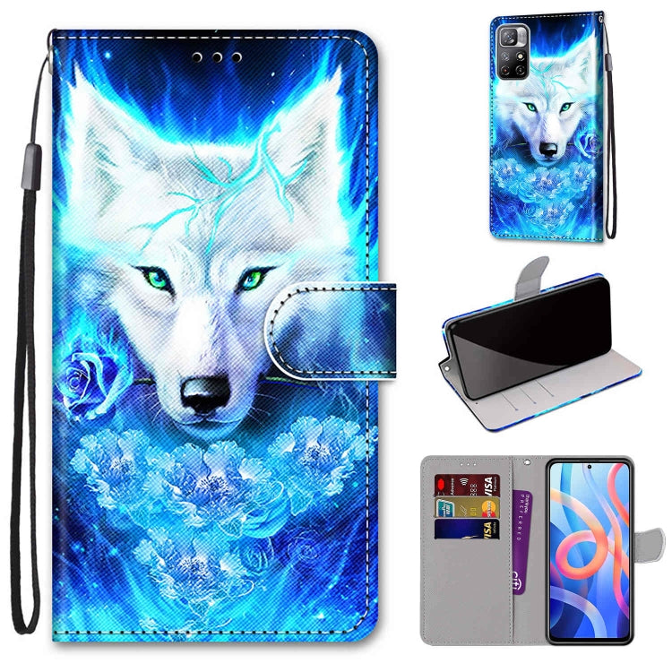 Coloured Drawing Cross Texture Horizontal Flip Leather Phone Case with Holder & Card Slots & Wallet & Lanyard, For Xiaomi Redmi Note 11