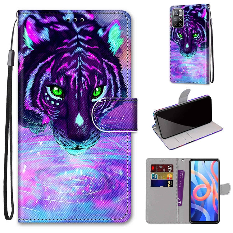 Coloured Drawing Cross Texture Horizontal Flip Leather Phone Case with Holder & Card Slots & Wallet & Lanyard, For Xiaomi Redmi Note 11