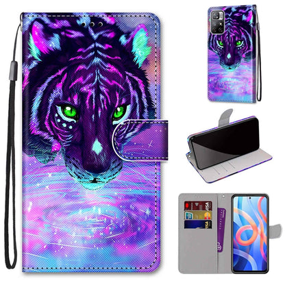 Coloured Drawing Cross Texture Horizontal Flip Leather Phone Case with Holder & Card Slots & Wallet & Lanyard, For Xiaomi Redmi Note 11