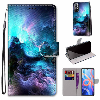 Coloured Drawing Cross Texture Horizontal Flip Leather Phone Case with Holder & Card Slots & Wallet & Lanyard, For Xiaomi Redmi Note 11