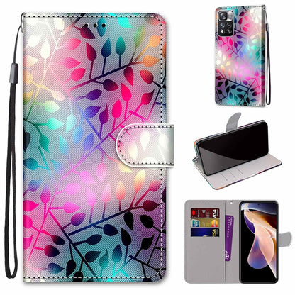 Coloured Drawing Cross Texture Horizontal Flip Leather Phone Case with Holder & Card Slots & Wallet & Lanyard, For Xiaomi Redmi Note 11 Pro/11 Pro+
