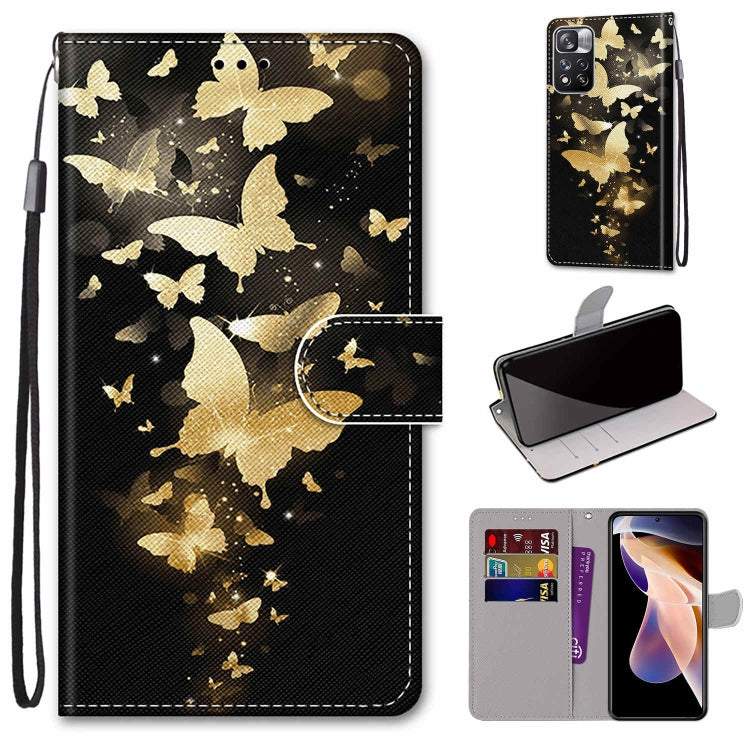 Coloured Drawing Cross Texture Horizontal Flip Leather Phone Case with Holder & Card Slots & Wallet & Lanyard, For Xiaomi Redmi Note 11 Pro/11 Pro+