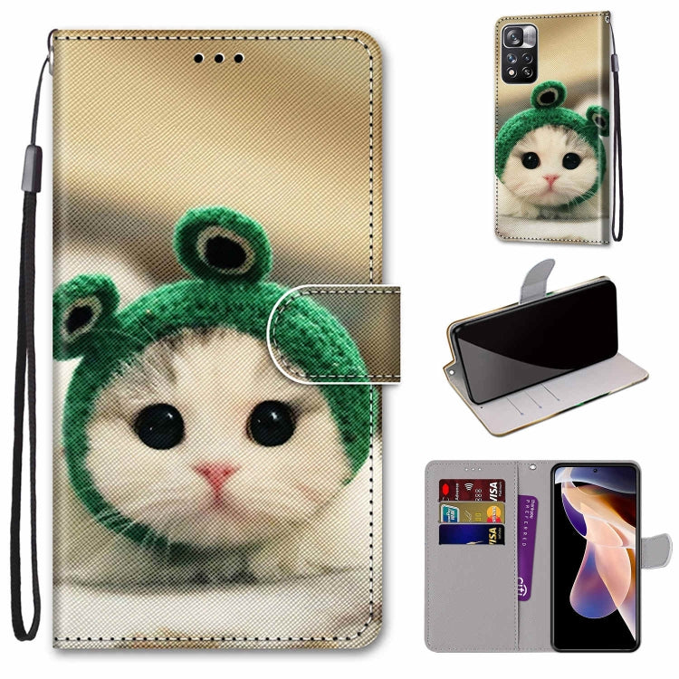 Coloured Drawing Cross Texture Horizontal Flip Leather Phone Case with Holder & Card Slots & Wallet & Lanyard, For Xiaomi Redmi Note 11 Pro/11 Pro+