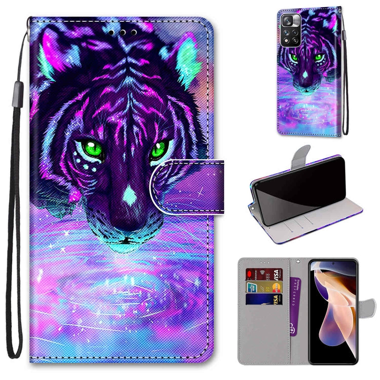 Coloured Drawing Cross Texture Horizontal Flip Leather Phone Case with Holder & Card Slots & Wallet & Lanyard, For Xiaomi Redmi Note 11 Pro/11 Pro+