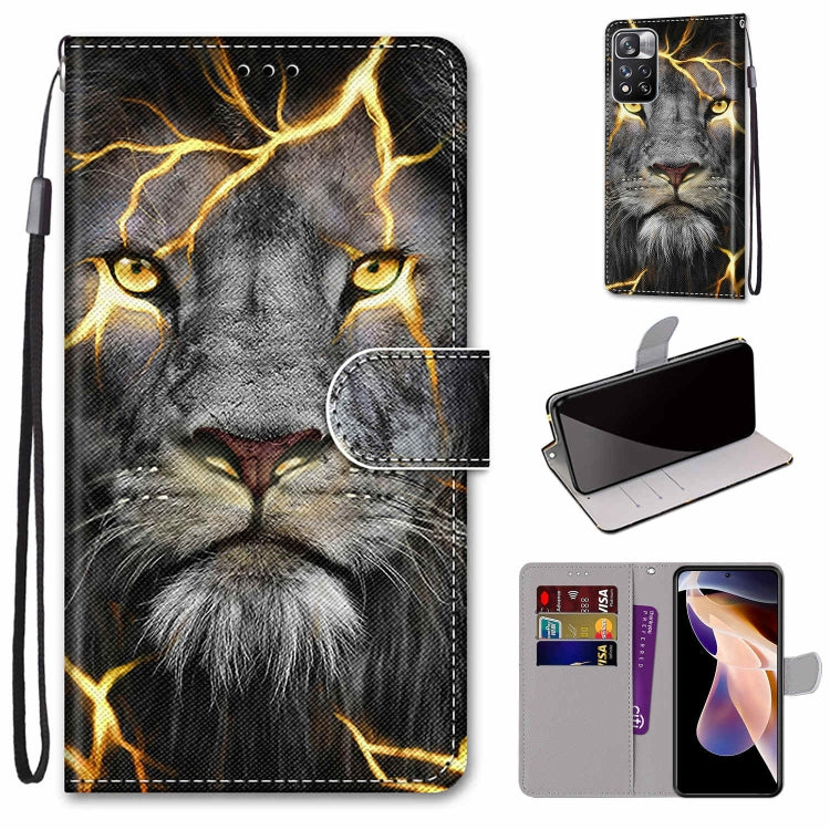 Coloured Drawing Cross Texture Horizontal Flip Leather Phone Case with Holder & Card Slots & Wallet & Lanyard, For Xiaomi Redmi Note 11 Pro/11 Pro+