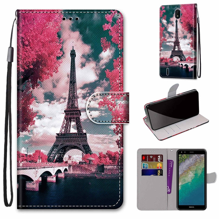 Coloured Drawing Cross Texture Horizontal Flip Leather Phone Case with Holder & Card Slots & Wallet & Lanyard, For Nokia C01 Plus