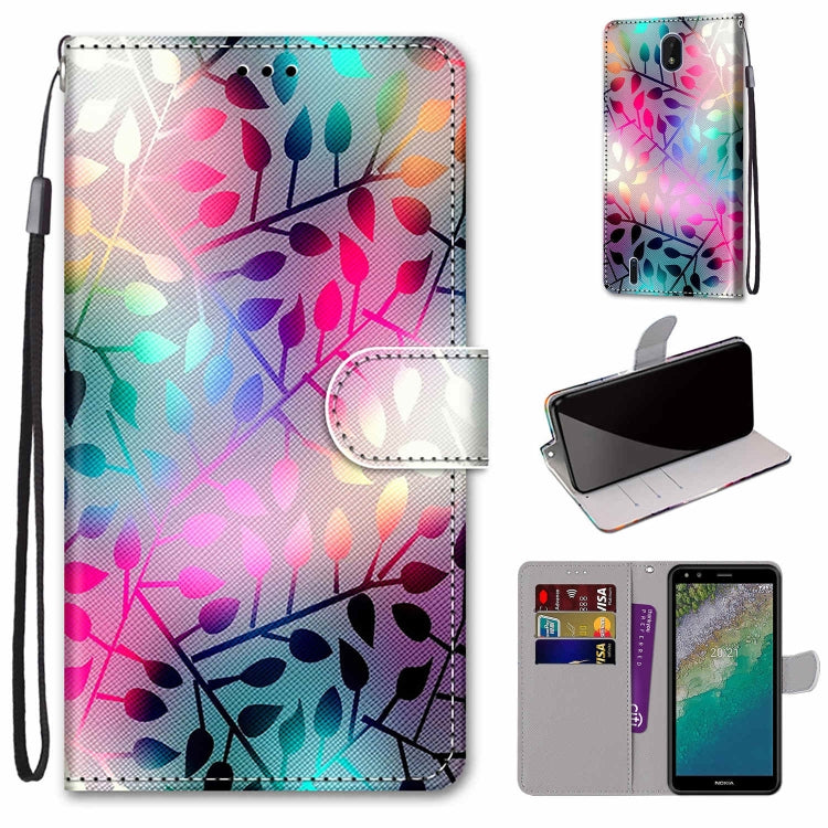 Coloured Drawing Cross Texture Horizontal Flip Leather Phone Case with Holder & Card Slots & Wallet & Lanyard, For Nokia C01 Plus