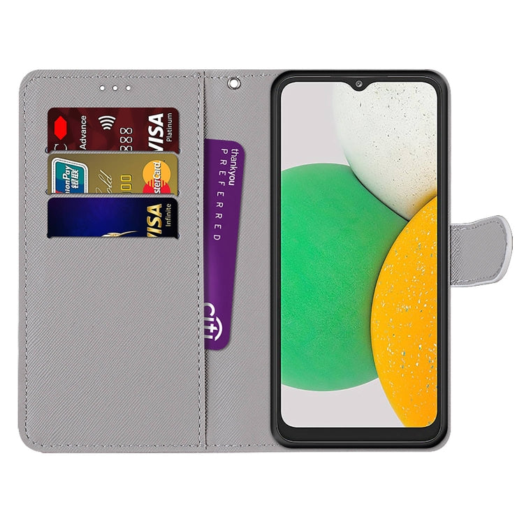 Coloured Drawing Cross Texture Horizontal Flip Leather Phone Case with Holder & Card Slots & Wallet & Lanyard, For Samsung Galaxy A03 Core