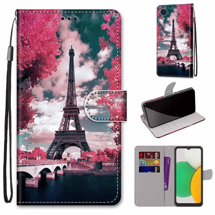 Coloured Drawing Cross Texture Horizontal Flip Leather Phone Case with Holder & Card Slots & Wallet & Lanyard, For Samsung Galaxy A03 Core