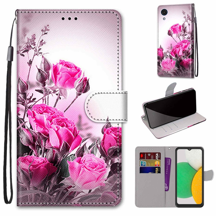 Coloured Drawing Cross Texture Horizontal Flip Leather Phone Case with Holder & Card Slots & Wallet & Lanyard, For Samsung Galaxy A03 Core