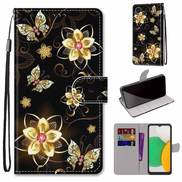 Coloured Drawing Cross Texture Horizontal Flip Leather Phone Case with Holder & Card Slots & Wallet & Lanyard, For Samsung Galaxy A03 Core
