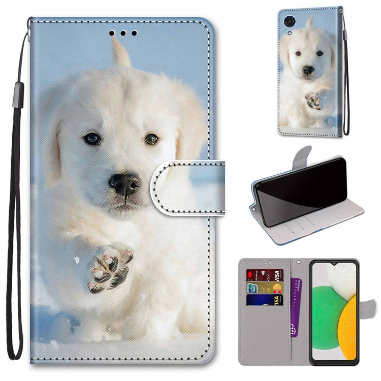 Coloured Drawing Cross Texture Horizontal Flip Leather Phone Case with Holder & Card Slots & Wallet & Lanyard, For Samsung Galaxy A03 Core