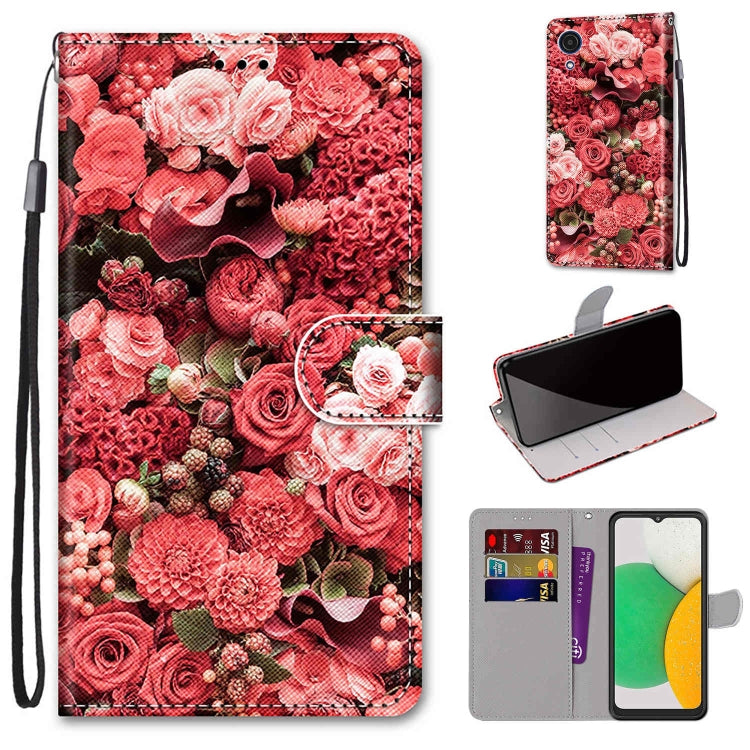 Coloured Drawing Cross Texture Horizontal Flip Leather Phone Case with Holder & Card Slots & Wallet & Lanyard, For Samsung Galaxy A03 Core