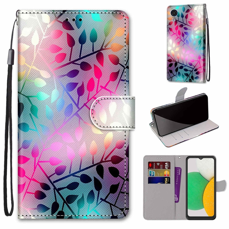 Coloured Drawing Cross Texture Horizontal Flip Leather Phone Case with Holder & Card Slots & Wallet & Lanyard, For Samsung Galaxy A03 Core