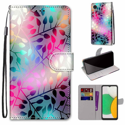 Coloured Drawing Cross Texture Horizontal Flip Leather Phone Case with Holder & Card Slots & Wallet & Lanyard, For Samsung Galaxy A03 Core