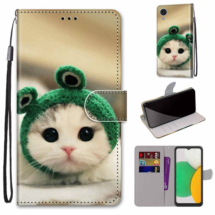 Coloured Drawing Cross Texture Horizontal Flip Leather Phone Case with Holder & Card Slots & Wallet & Lanyard, For Samsung Galaxy A03 Core