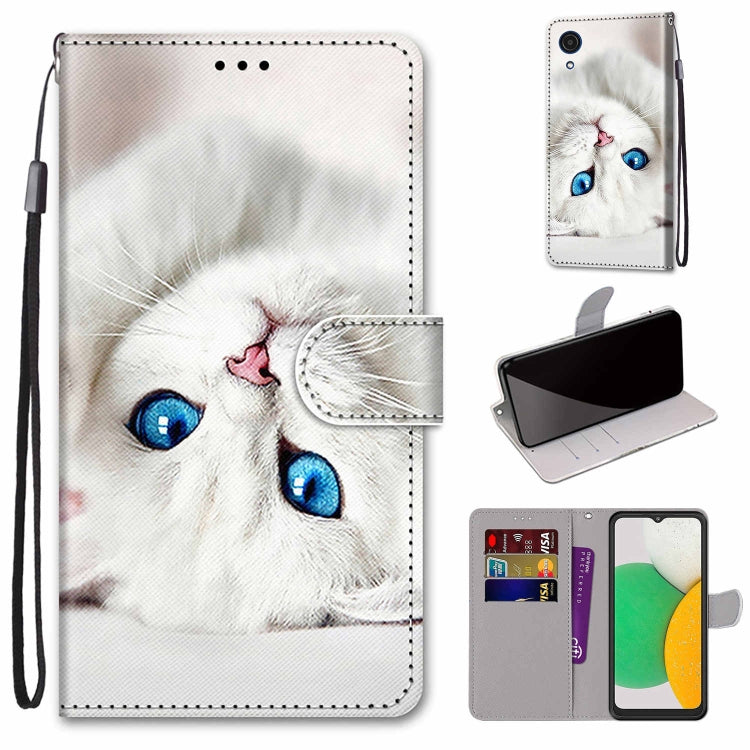 Coloured Drawing Cross Texture Horizontal Flip Leather Phone Case with Holder & Card Slots & Wallet & Lanyard, For Samsung Galaxy A03 Core