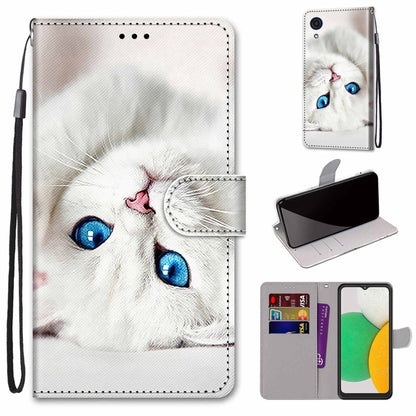 Coloured Drawing Cross Texture Horizontal Flip Leather Phone Case with Holder & Card Slots & Wallet & Lanyard, For Samsung Galaxy A03 Core