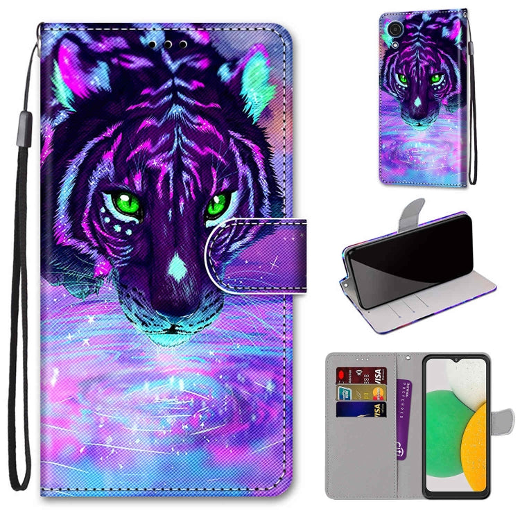 Coloured Drawing Cross Texture Horizontal Flip Leather Phone Case with Holder & Card Slots & Wallet & Lanyard, For Samsung Galaxy A03 Core