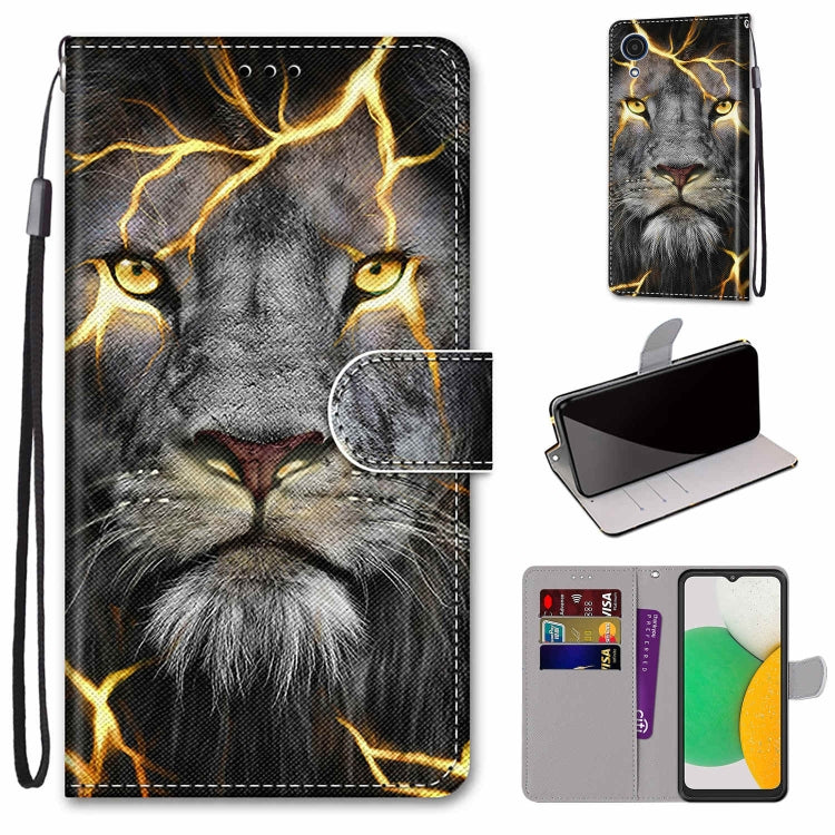 Coloured Drawing Cross Texture Horizontal Flip Leather Phone Case with Holder & Card Slots & Wallet & Lanyard, For Samsung Galaxy A03 Core