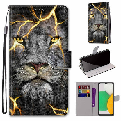 Coloured Drawing Cross Texture Horizontal Flip Leather Phone Case with Holder & Card Slots & Wallet & Lanyard, For Samsung Galaxy A03 Core