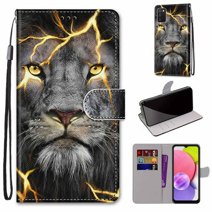 Coloured Drawing Cross Texture Horizontal Flip Leather Phone Case with Holder & Card Slots & Wallet & Lanyard, For Samsung Galaxy A03s 166mm Version