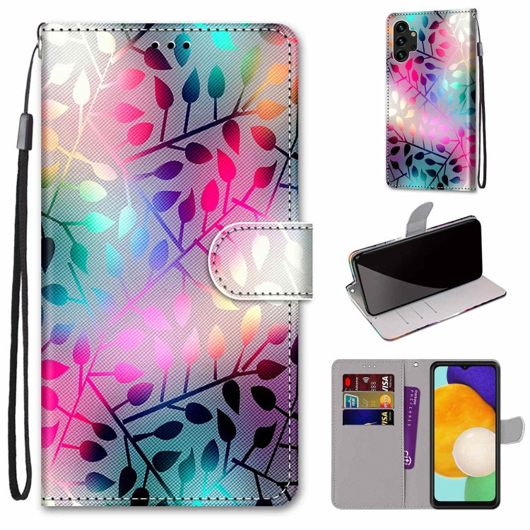 Coloured Drawing Cross Texture Horizontal Flip Leather Phone Case with Holder & Card Slots & Wallet & Lanyard, For Samsung Galaxy A13 4G