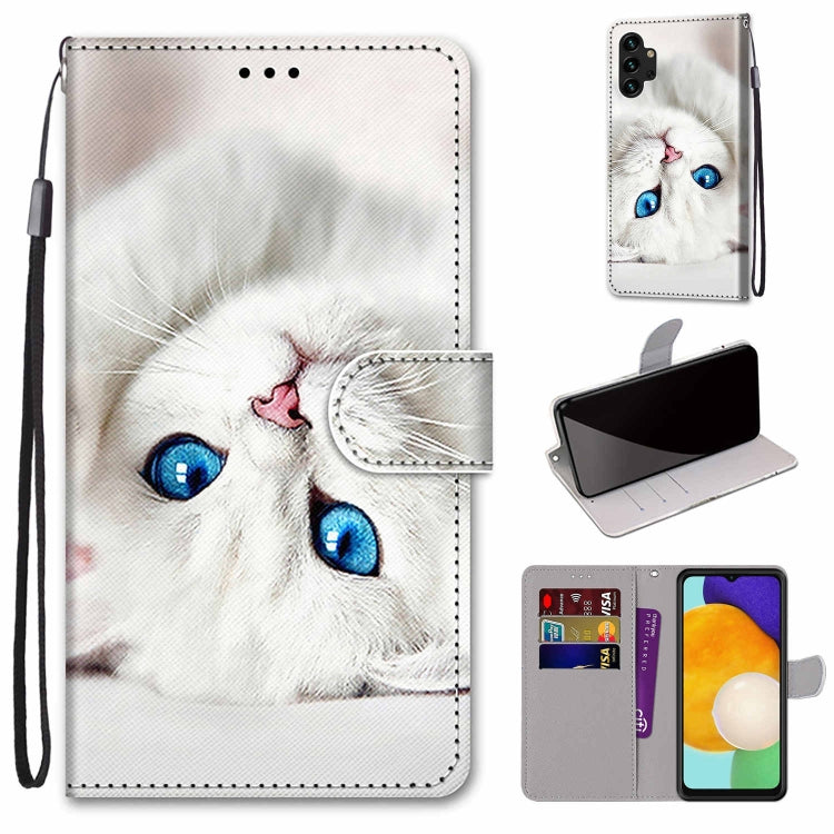 Coloured Drawing Cross Texture Horizontal Flip Leather Phone Case with Holder & Card Slots & Wallet & Lanyard, For Samsung Galaxy A13 4G