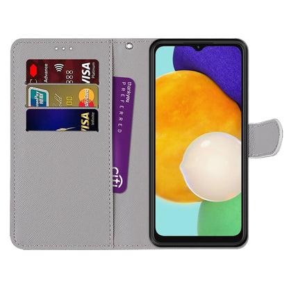 Coloured Drawing Cross Texture Horizontal Flip Leather Phone Case with Holder & Card Slots & Wallet & Lanyard, For Samsung Galaxy A13 5G