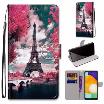 Coloured Drawing Cross Texture Horizontal Flip Leather Phone Case with Holder & Card Slots & Wallet & Lanyard, For Samsung Galaxy A13 5G