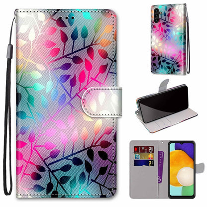 Coloured Drawing Cross Texture Horizontal Flip Leather Phone Case with Holder & Card Slots & Wallet & Lanyard, For Samsung Galaxy A13 5G