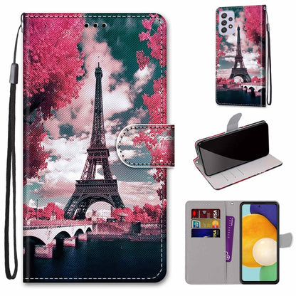 Coloured Drawing Cross Texture Horizontal Flip Leather Phone Case with Holder & Card Slots & Wallet & Lanyard, For Samsung Galaxy A33 5G