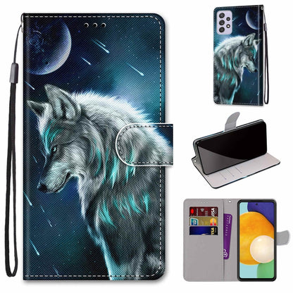 Coloured Drawing Cross Texture Horizontal Flip Leather Phone Case with Holder & Card Slots & Wallet & Lanyard, For Samsung Galaxy A33 5G