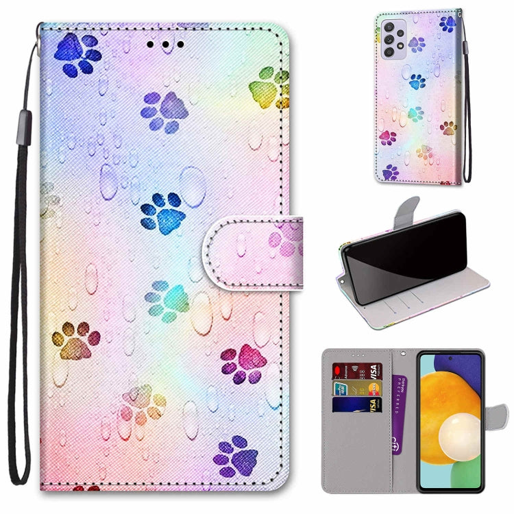 Coloured Drawing Cross Texture Horizontal Flip Leather Phone Case with Holder & Card Slots & Wallet & Lanyard, For Samsung Galaxy A33 5G