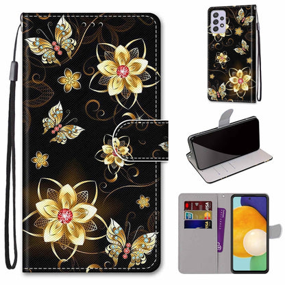 Coloured Drawing Cross Texture Horizontal Flip Leather Phone Case with Holder & Card Slots & Wallet & Lanyard, For Samsung Galaxy A33 5G